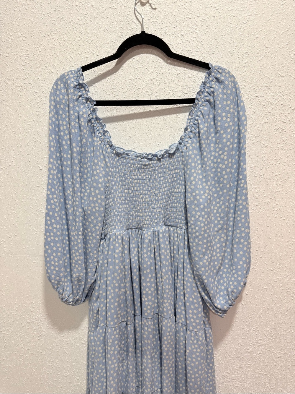 torrid Light Blue Floral Smocked Midi Dress 2X - Picture 5 of 11